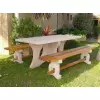 TABLE PIQUE NIQUE AVEC BANQUETTE EN BETON/BOIS LEONIS