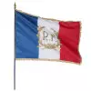 Le drapeau français de façade personnalisé + RF et Palmes dorés - Net Collectivités