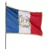 Le drapeau français de façade personnalisé + RF et Palmes dorés - Net Collectivités