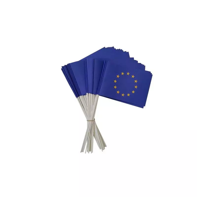 Lot de 50 ou 100 drapeaux Union Européenne en papier à agiter - Net Collectivités