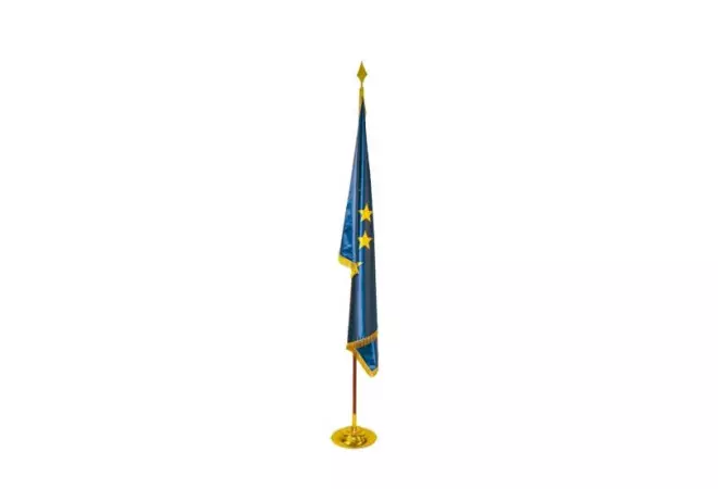 Drapeau prestigieux de mairie - Union Européenne - 97 x 150 cm - en satin