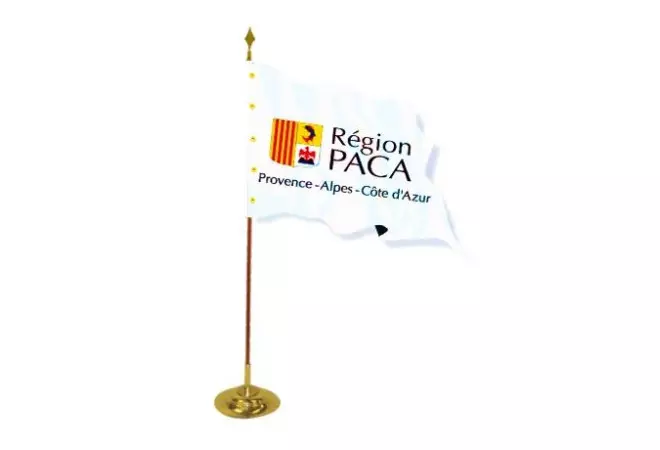 Drapeau prestige pour mairie - Région française - 97 x 150 cm - en satin - Net Collectivités