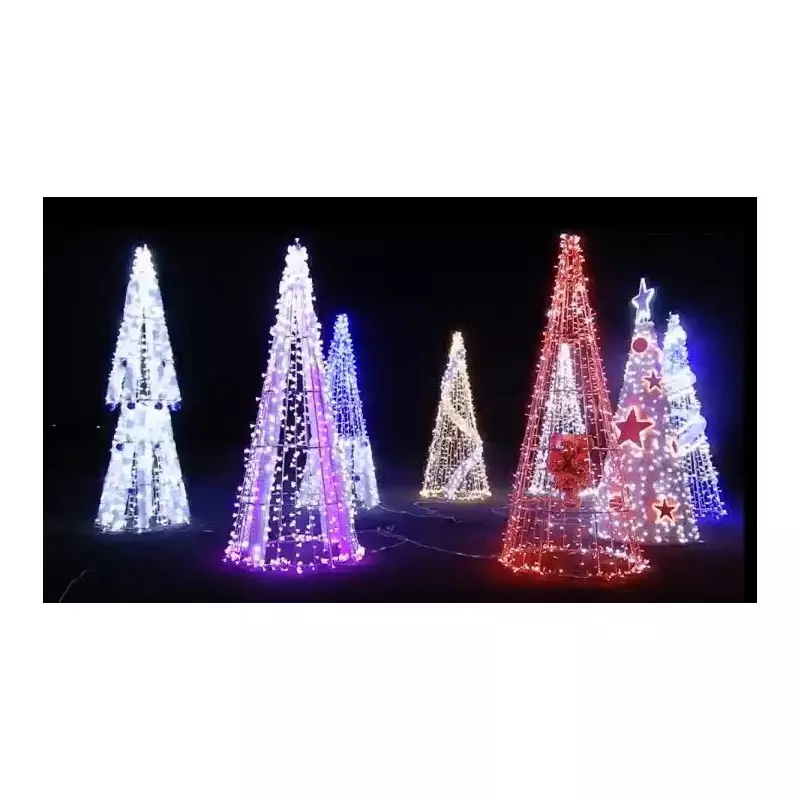 Décors Sapin cône lumineux en 3D à poser