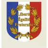 Écusson porte-drapeaux - Palmes et devise française - Gamme premium