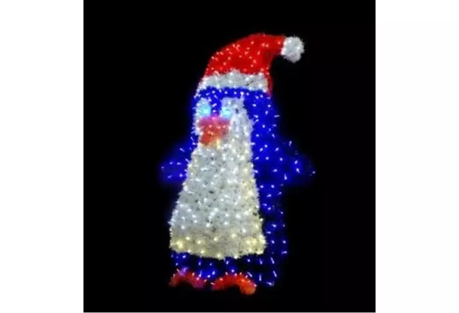 Pingouin lumineux de la banquise, Pigloo lumineux en 3D, décor de rue pour ville - Net Collectivites