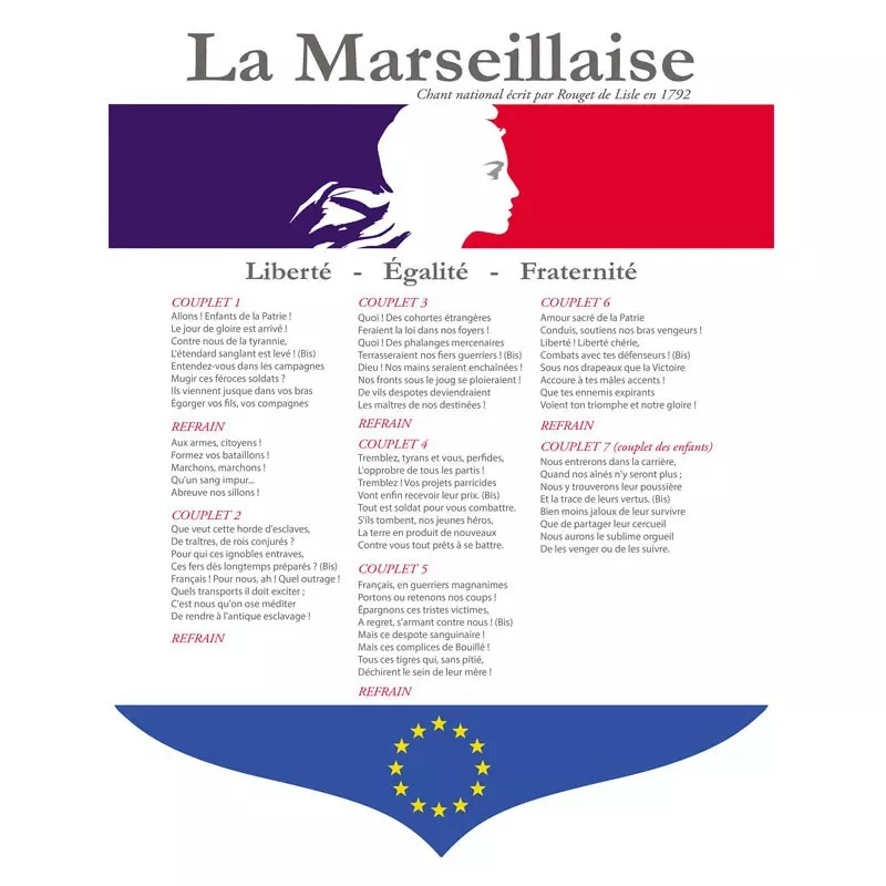 Écusson porte drapeaux Hymne National conventionnel