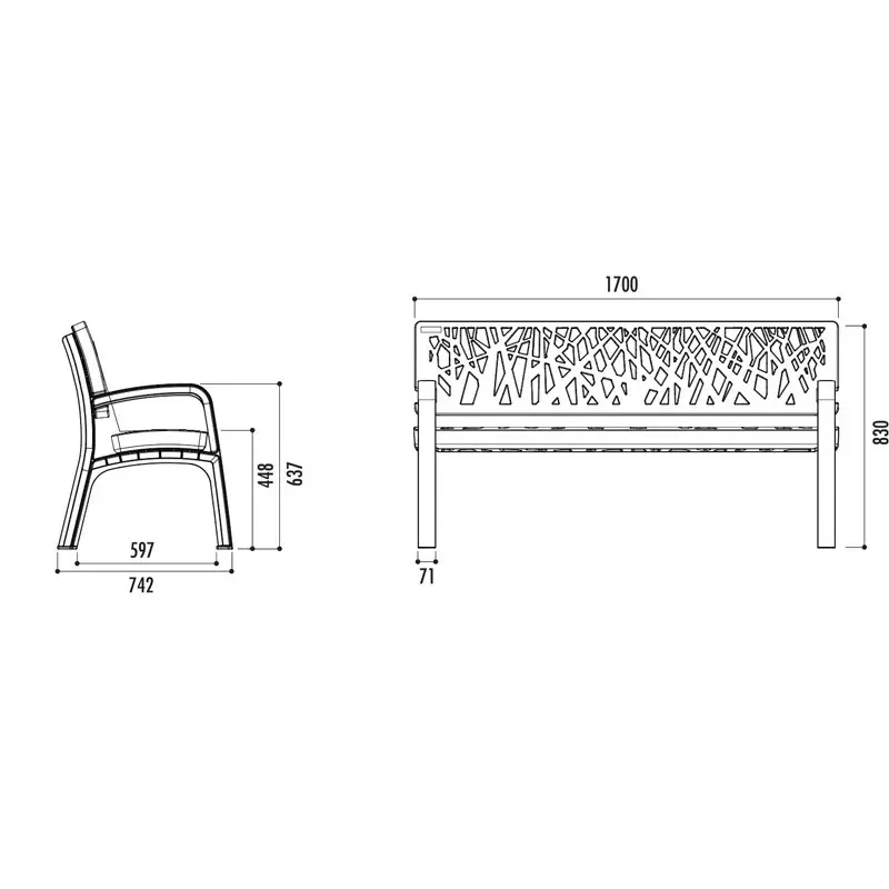 Banc en plastique Maverick bleu cobalt