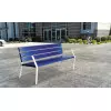 Banc en aluminium bleu peint