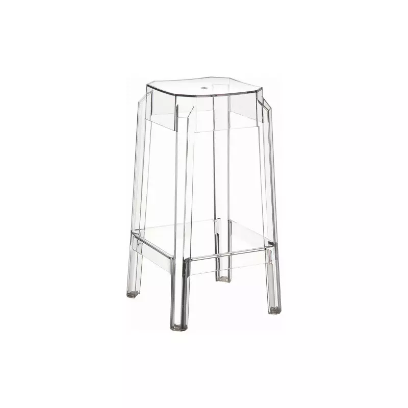 Tabouret de bar haut et transparent