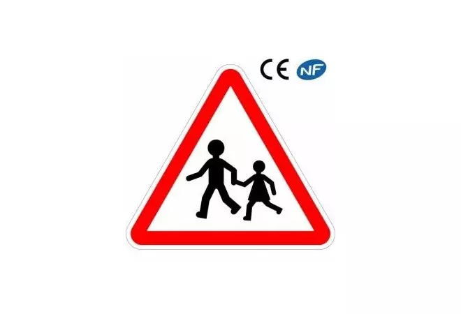 Panneau de signalisation en aluminium vigilance enfants sur les lieux