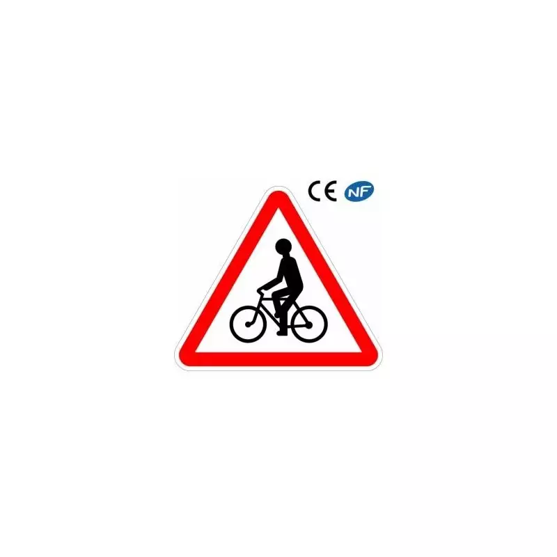 Panneau routier VIGILANCE PASSAGE DE CYCLISTES ET CYCLOMOTORISTES (A21)