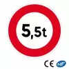 Panneau de signalisation limitant le poids sur une voie bien précise.