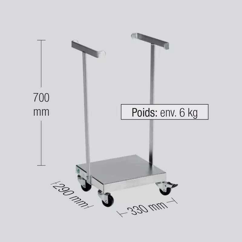 Support sac poubelle 60 L avec 4 roues pivotantes