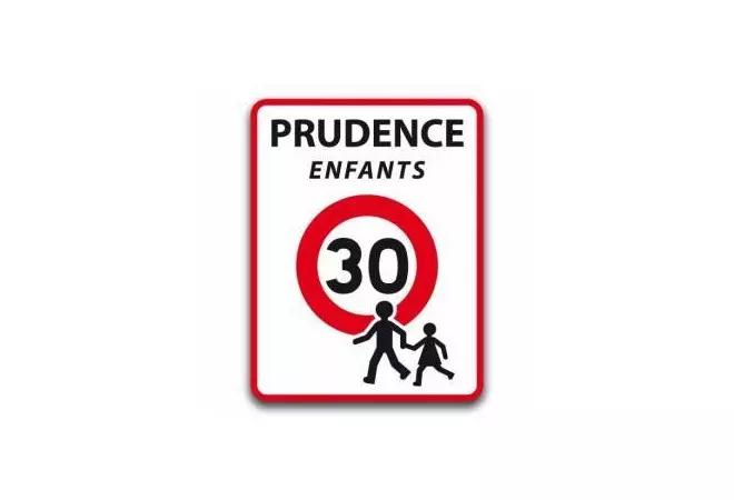 Panneau de signalisation prudence attention enfants - 30 km/h