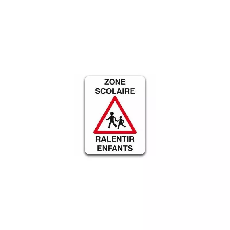 Panneau de signalisation en aluminium zone scolaire ralentir enfants