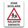 Panneau de signalisation en aluminium zone scolaire ralentir enfants