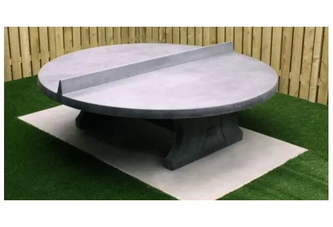 Table ping-pong ronde en béton anthracite