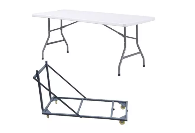 Lot de 20 tables polypropylène M2 + Chariot de transport