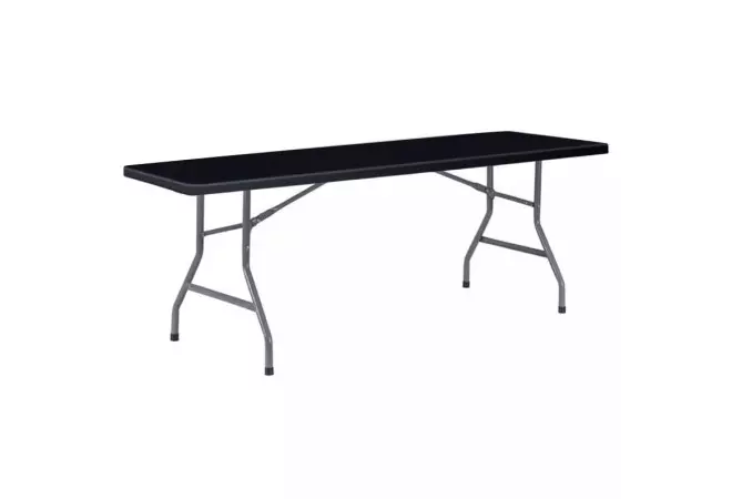 183X76 cm - Table pliante plastique noir