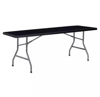 183X76 cm - Table pliante plastique noir