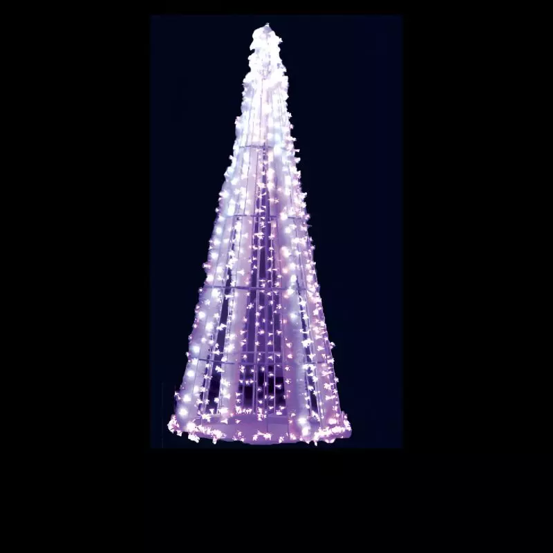 Sapin à leds extérieur - Cône Fleurs