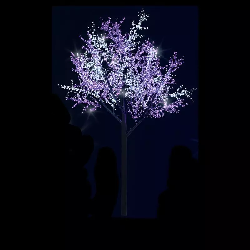 Décor lumineux en 3D : Cerisier en fleurs lumineux