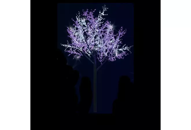 Décor lumineux en 3D : Cerisier en fleurs lumineux