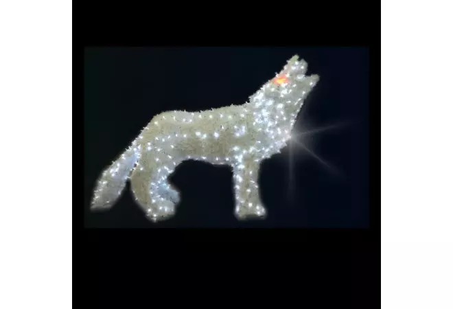 Décor extérieur de Noël - Loup Lumineux 3D