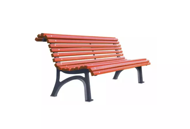 Banc public en bois et fonte Plaza