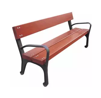 Banc Vitoria bois exotique et pieds en fonte 200 cm