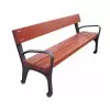 Banc Vitoria bois exotique et pieds en fonte 200 cm