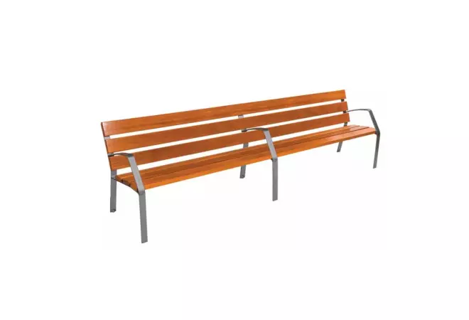 Banc Modo en bois exotique 6 lames 300 cm