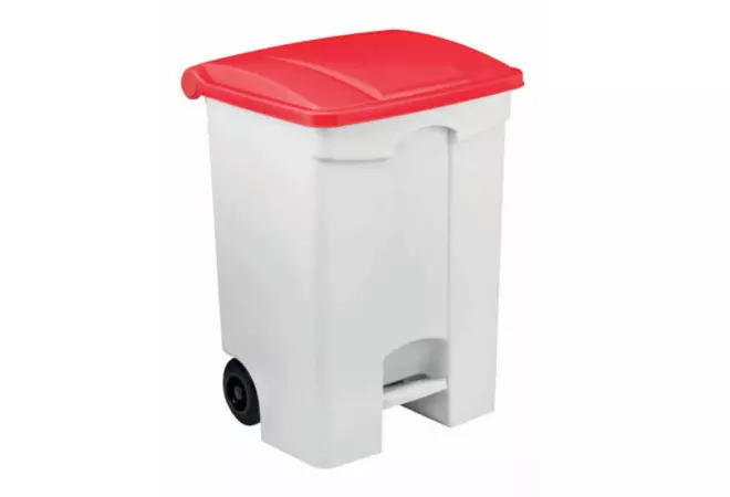 Poubelle mobile 70L rouge