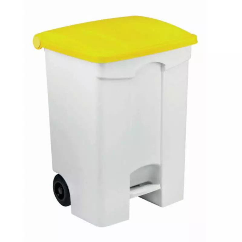 Poubelle mobile 70L jaune