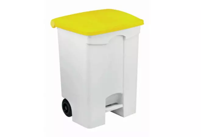 Poubelle mobile 70L jaune