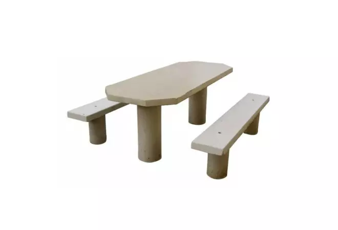 Table Pique Nique Ovale Béton