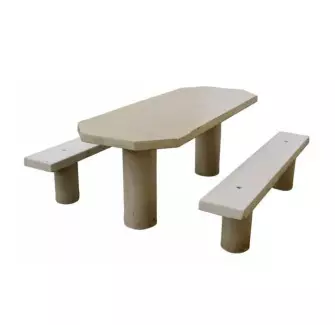 Table Pique Nique Ovale Béton