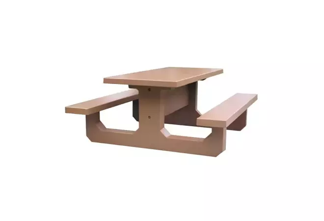 Table Pique Nique Béton rectangulaire ton bois