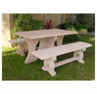 Table pique nique de jardin avec banquette en béton Caroli