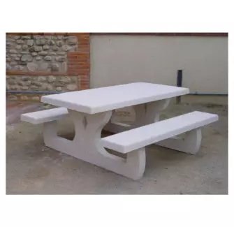 Table avec banc intégré en béton Languedoc