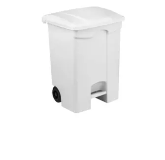 Poubelle mobile 70L blanc