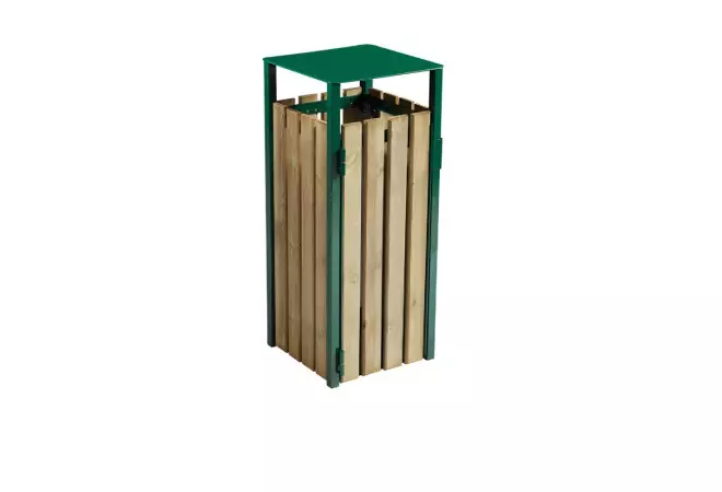 Poubelle publique en bois 110L