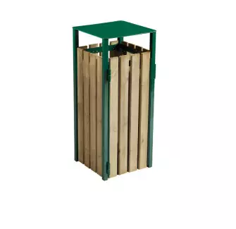 Poubelle publique en bois 110L