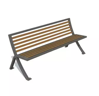 Banc urbain en lames compact