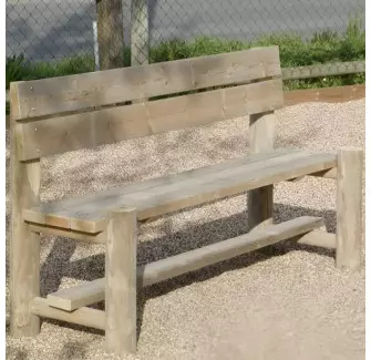 Banc public bois à sceller