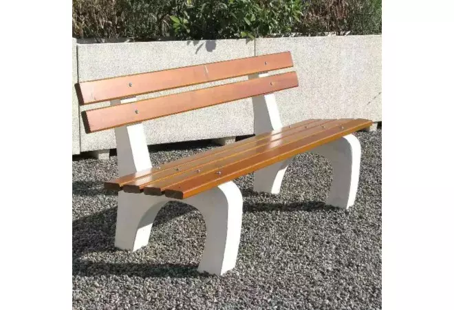 Banc public en béton et bois Platane