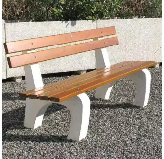 Banc public en béton et bois Platane