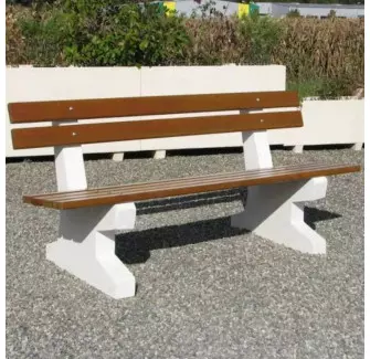 Banc urbain bois et béton Tremble