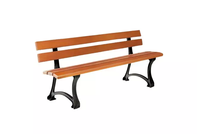 Banc bois exotique et fonte Colisée