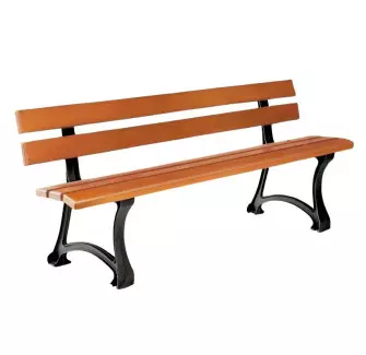 Banc bois exotique et fonte Colisée